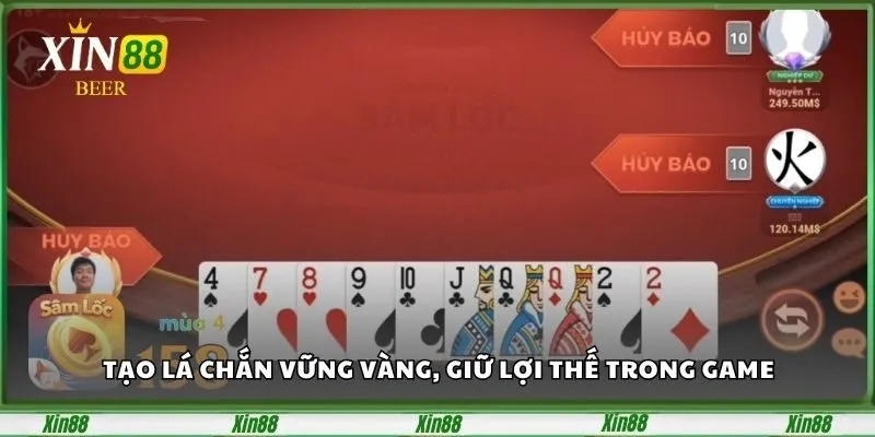 Game Bài Sâm Lốc XIN88 - Chinh Phục Mọi Ván Bài Đỉnh Cao 4 Tạo lá chắn vững vàng, giữ lợi thế trong game